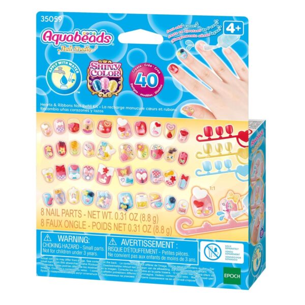 AQUABEADS - Enfres Hearts & Ribbons Nail Refill Kit
