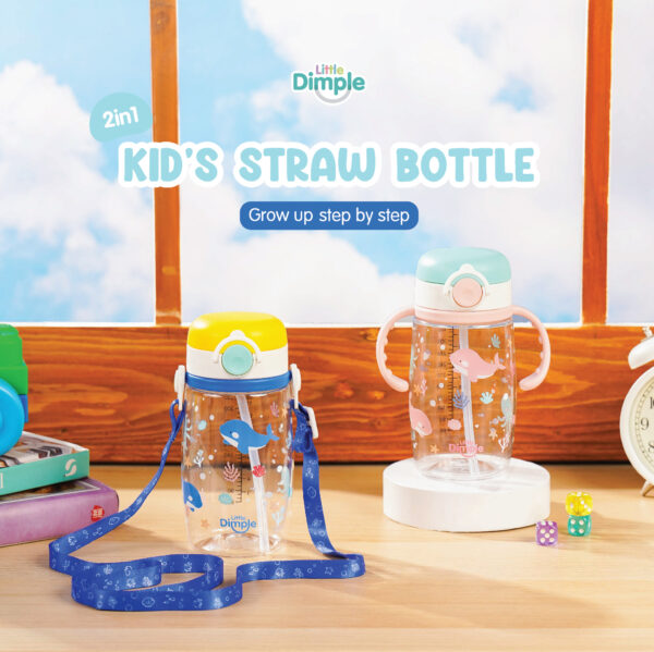 Little Dimple 2in1 Kids Straw Bottle | Botol Minum Anak